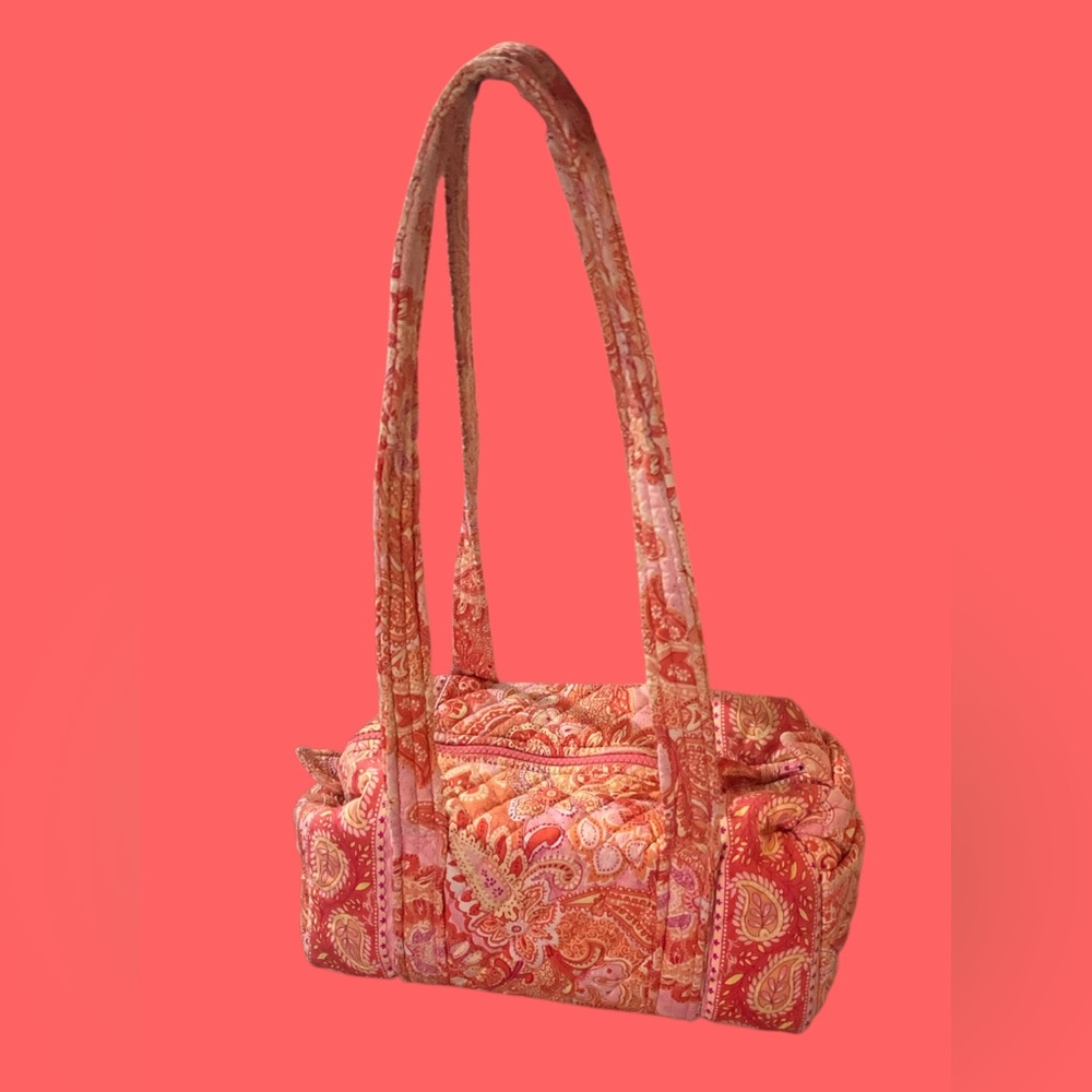 Vera Bradley Coral Paisley Quilted Shoulder Bag